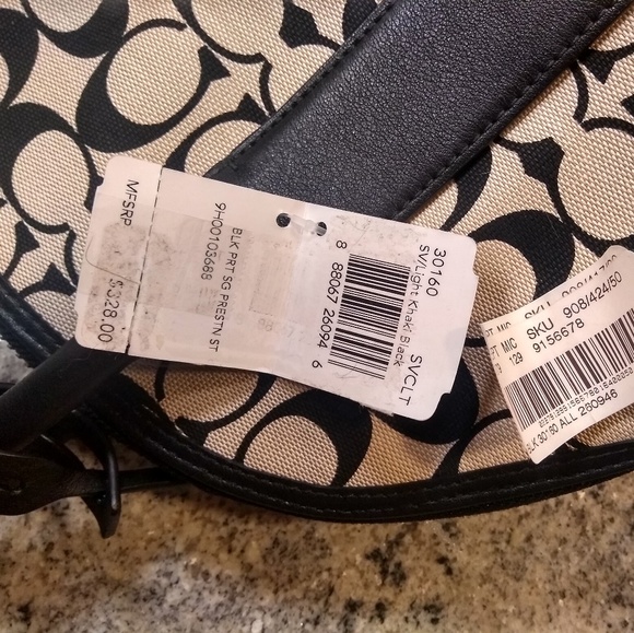 Coach 30160 Svclt Light/Khaki/Black fabric satchel - Picture 3 of 4